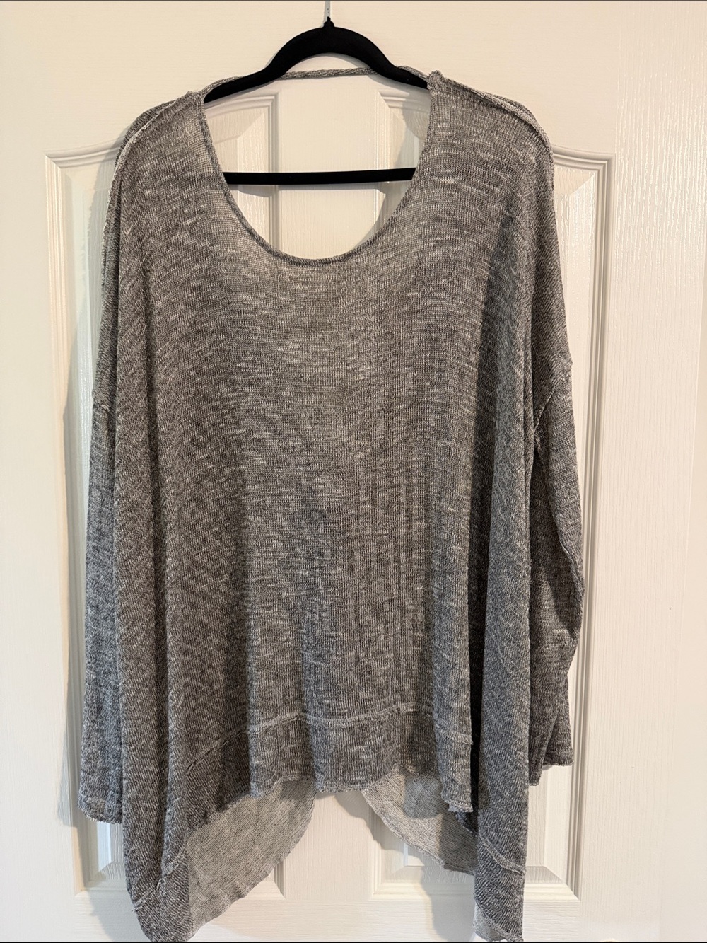 Free People Gray Hacci twist back sweater large
